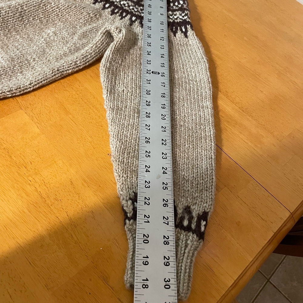 Vintage handmade Fair Isle zipper Cardigan Sweater size woman large, men’s med​ - Picture 5 of 9